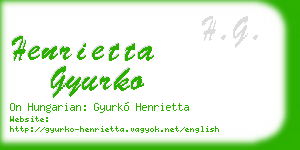 henrietta gyurko business card